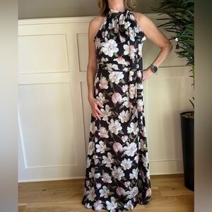 Sachin and Babi Black Floral Gown